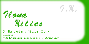ilona milics business card